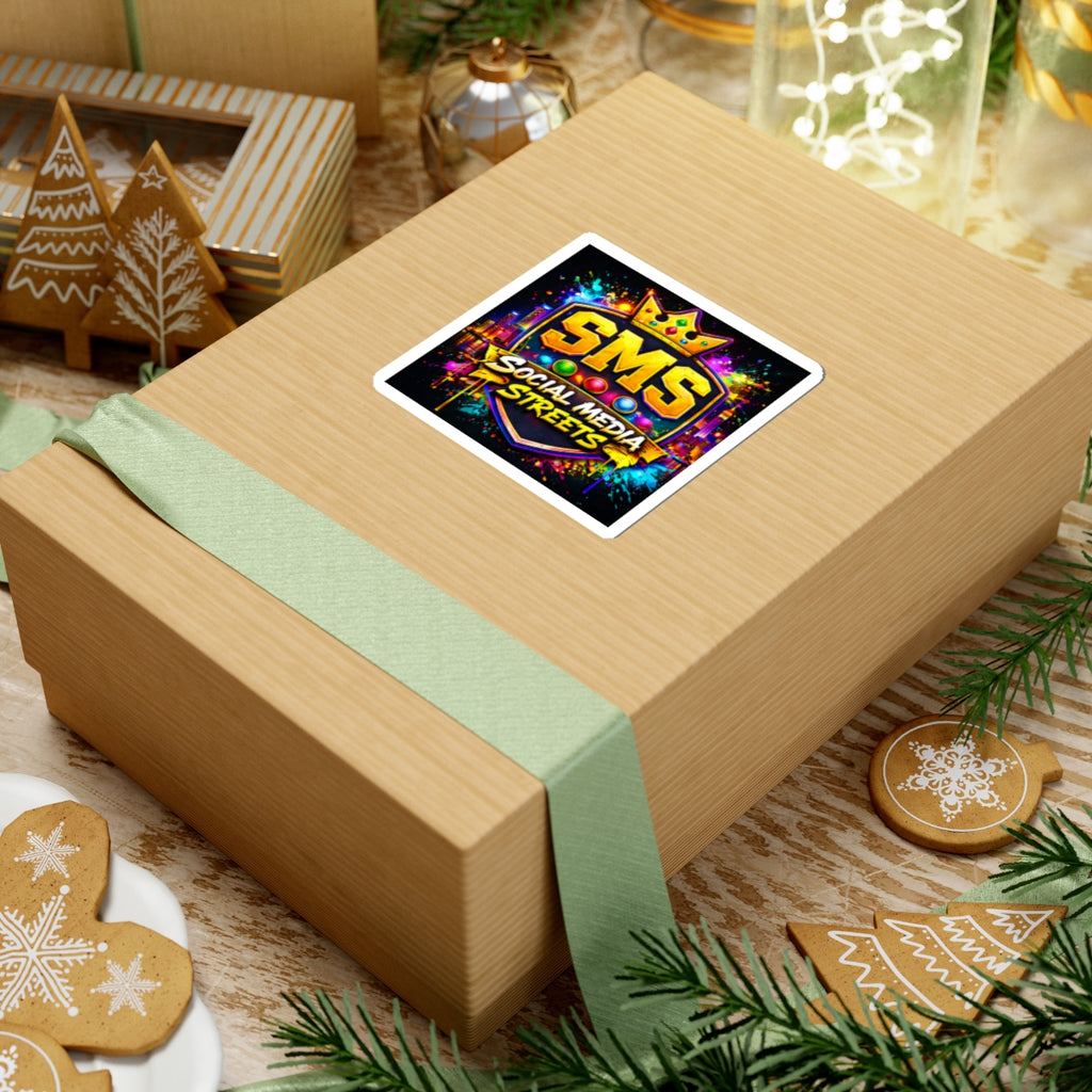SMS Social Media Streets Kiss-Cut Sticker — Colorful Urban Logo Sticker for Laptops & Gear