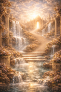 Golden Path to Paradise™ — Immersive iPhone Home Screen Wallpaper (Celestial Landscape)