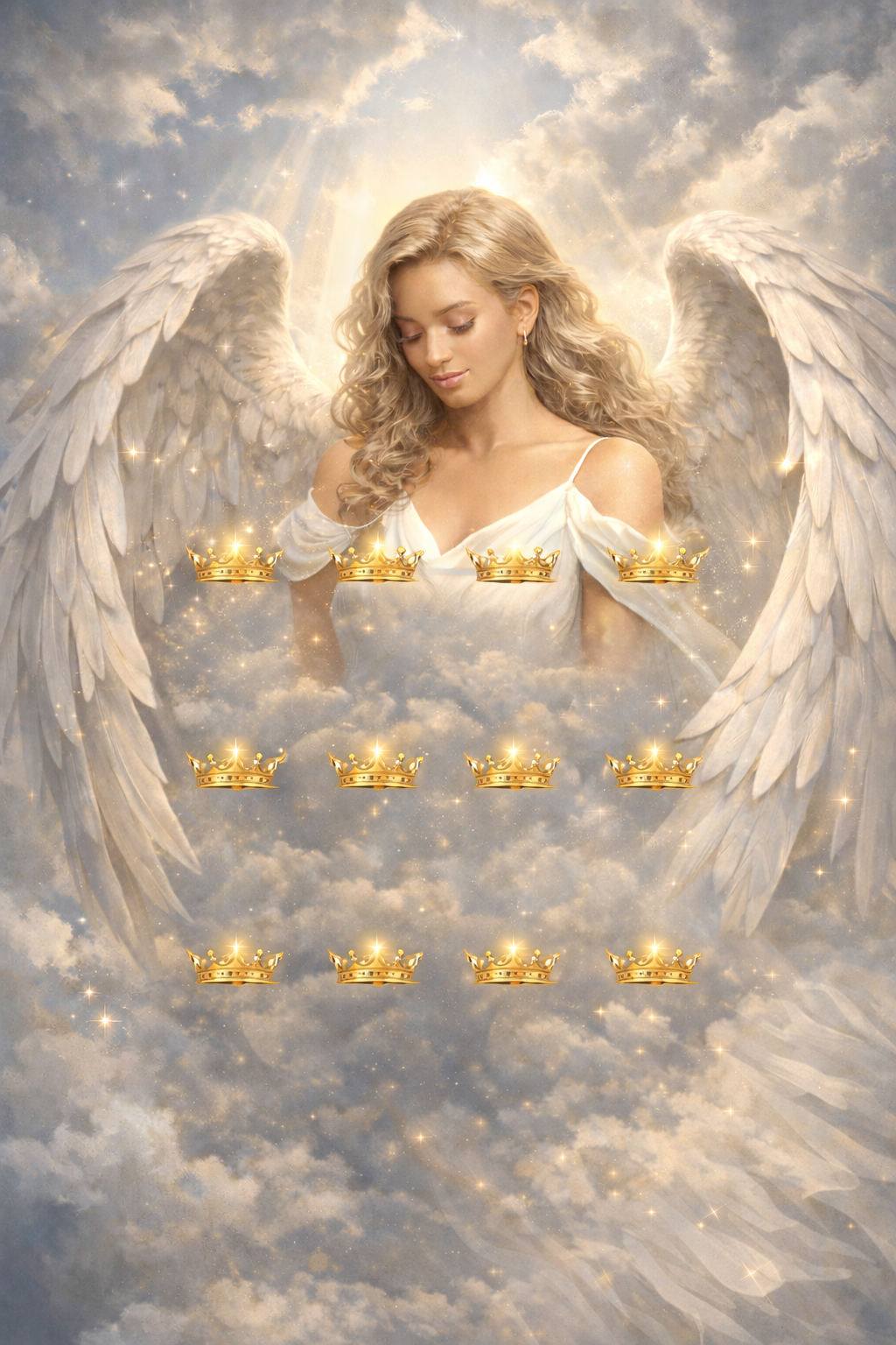 Angel Crowns™ iPhone Home Screen Wallpaper (White Angel) — Crowns Edition.