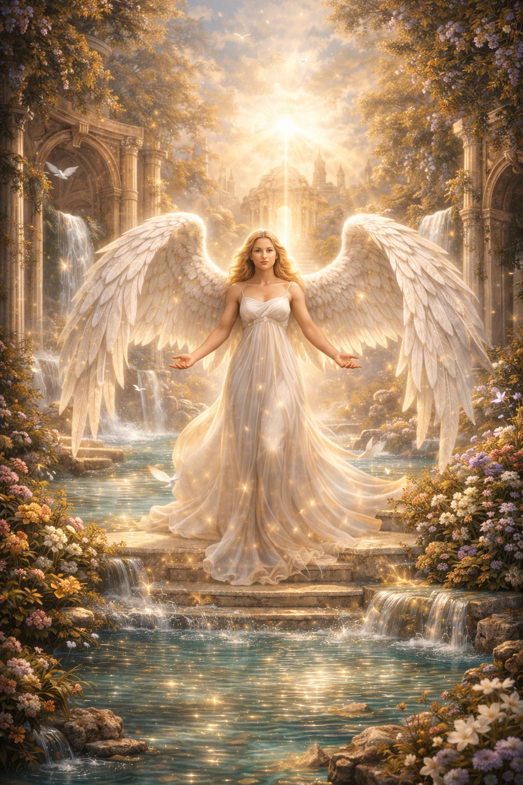 Angels in the Garden™ — Immersive iPhone Home Screen Wallpaper