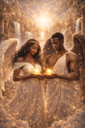Celestial Embrace™ — Immersive iPhone Home Screen Wallpaper (Two Angels)